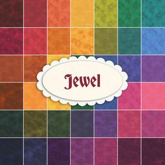 a colorful background with the word jewel on it