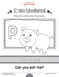 the letter p is for pig coloring page