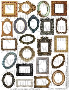 many different types of frames are shown in this image, including one for each frame