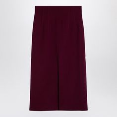 CA THE ANDAMANE  STEPHANIE BURGUNDY WOOL-BLEND MIDI SKIRT Rich Burgundy, Effortless Elegance, Burgundy Red, Luxury Fabrics, Woman Colour, Trust Me, Size Clothing, Modern Style, Wool Blend