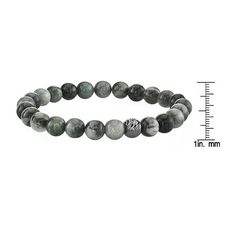 Circumference: 8 1/2 InchStone: AgateMetal Color: WhiteMetal: Sterling SilverChain Construction: BeadCare: Wipe CleanCountry of Origin: Imported Casual Agate Beaded Bracelets With Gemstone Beads, Casual Agate Gemstone Beaded Bracelets, Casual Agate Beaded Bracelets With Round Beads, Adjustable Gray Stretch Bracelet With Round Beads, Casual Beaded Agate Bracelets, Agate Beaded Bracelets With Spacer Beads, Adjustable Gray Beaded Bracelets With 8mm Beads, Gray Hand-strung Bracelets With Round Beads, Adjustable Gray 8mm Beads Bracelets