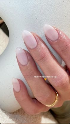 #nails #inspiration #nailinspo #nailsofinstagram #nailstagram #nailidea #gelnails #manicure #nailtrends #nailtrends2024 #2024nailtrends #polished Cloudy French Manicure, Milky White Tips, Gel X Bridal Nails, French Tip Dipped Nails, Dip Powder French Tip, Milky White French Tip, Milky French Manicure, Milky White French, Rounded Acrylic Nails