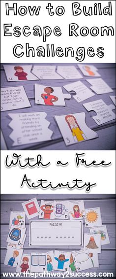 an activity for children to learn how to build escape room challenges with the free activity