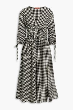 Shop on-sale ALTUZARRA Dorine gingham cotton-blend seersucker midi dress. Browse the best deals from ALTUZARRA and luxury fashion at The Outnet. Printed Silk Shirt, Seersucker Dress, Ink Clothes, Dress For Woman, Check Dress, Beach Wear Dresses, Gingham Dress, Blue Midi Dress, Black Midi Dress