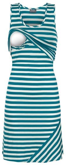 Striped nursing tank dress in teal - not that I'm having a baby anytime soon but this is great! Nursing Tank, Baby Milk, After Baby, Nursing Clothes, Nursing Dress, Maternity Clothing