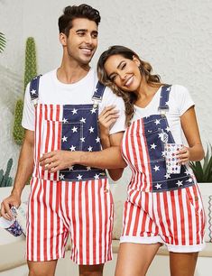 American Flag Overalls Men Stretch Denim Bib Shorts USA 4th of July Outfit with Zipper (Red White and Blue, M) American Flag Shorts Outfit, American Flag Shorts, 4th Of July Outfit, Mens Shorts Outfits, Overalls Men, American Men, 4th Of July Outfits, American Women, Short Outfits