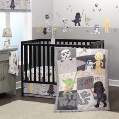 a star wars themed crib bedding set