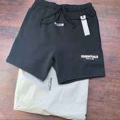 Brand New With Tags And Never Worn Sold Out Sweat Shorts By Fear Of God Essentials In Black. Unisex. #Nwt #Fearofgod #Essentials #Fogessentials #Fog Essentials Outfit Fear Of God, Fear Of God Shorts, Essentials Outfit, Black Sweat Shorts, Essentials Shorts, Velour Shorts, Black Sweats, Fear Of God Essentials, Running Shorts Women