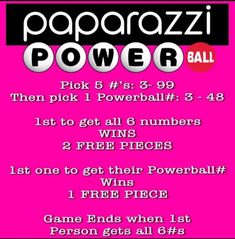 the flyer for paparazzi power ball