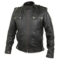 Black leather jackets are the ultimate accessory. They are sophisticated, they are elegant, and they give any outfit a much-needed boost. With new and innovative designs popping up every day, there are days when you just want to go back to the classics. This elegant black leather field jacket is the perfect ode to timeless traditional black leather jackets. Featuring a symmetrical front zipper, buttoned flap pockets on the chest and besom pockets at the waist, this jacket is everything but boring. For an added edge, this jacket also comes with a belt buckle along the neckline as well as belt straps on the waist and shoulder epaulets. Crafted using genuine, buttery leather than you cannot help but drool over, this versatile pick is a real investment piece. Black field jacket with belt buckl Classic Soft Leather Jacket For Fall, Black Leather-lined Outerwear For Fall, Black Leather Lined Outerwear For Fall, Elegant Leather Biker Jacket For Winter, Black Biker Leather Jacket For Formal Occasions, Classic Soft Leather Winter Outerwear, Fitted Black Leather Jacket With Leather Lining, Formal Black Leather Biker Jacket, Elegant Black Leather Biker Jacket