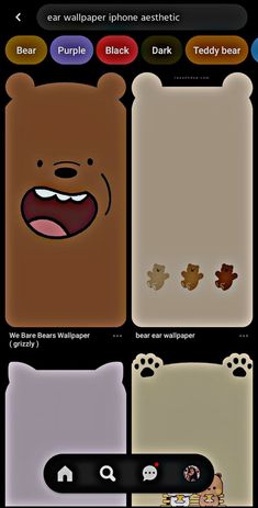 the bear wallpapers are designed to look like they have been made in different colors