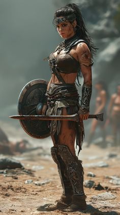 AI I think. Amazons Women Warriors, Barbarian Woman, Spartan Women, Viking Warrior Woman, Amazon Warrior, Hilarious Pictures, Female Armor, Not Funny, Female Fighter