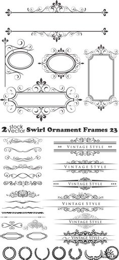 an ornate set of ornamental ornaments and frames