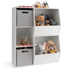 PRICES MAY VARY. Plenty of Storage Space: This toy storage organizer features a spacious tabletop, 3 open shelves and 2 compartments with guard boards, allowing children to store their books, toys, dolls, etc. In addition, 2 foldable fabric storage bins with handles included that can be used separately and offer extra storage spaces. Dimension of the bins: 10" x 10" x 10" (L x W x H). Stable Structure: Constructed by engineered wood, this toy storage cabinet with reinforced back buckles features Toy Storage Cabinet, Kids Toy Storage, Toy Storage Organizer, Toy Storage Bins, Bookcase Organization, Wooden Storage Cabinet, Cabinet Shelf, Toy Storage Organization, Shelf Organizer