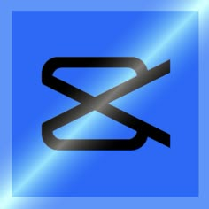 a blue and black sign with an x in the middle on it's left side