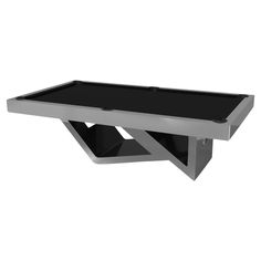 a black and silver shelf with two shelves