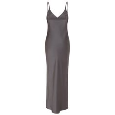 Indulge in opulence with this slip dress, meticulously crafted from smooth and lightweight satin, destined to be the crowning jewel of your wardrobe. We've ensured maximum comfort with a double-layered construction in the breast area, while the bias-cut design allows the dress to elegantly cascade around the body.  In a mesmerizing Graphite hue, this dress features a V-neck, double-layered breast, and a side slit, infusing a touch of allure. The adjustable straps provide a personalized fit, elevating the overall sophistication of the piece. For a seamlessly coordinated and effortlessly chic ensemble, pair it with the matching Trench-Coat from the same collection. This limited edition item guarantees a distinctive and refined look for your special occasions. 100% Viscose. Delicate hand wash Grey Slip Dress, Dark Grey Dress, Grey Maxi, Maxi Slip Dress, Grey Dress, Satin Slip, Satin Slip Dress, Independent Designers Fashion, Cut Design