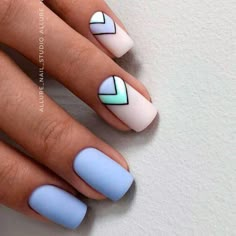 Blue Nail Art Designs, Unghie Sfumate, Fun Summer Nails, Blue Nail Art, Summer Nail Art, New Nail Art, Blue Nail, Summer Nails Colors, Nail Art Summer