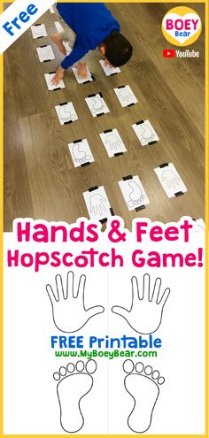 hands and feet hopscotch game with free printables for kids to play