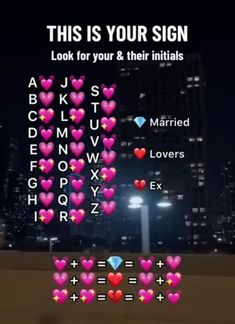 an image of the game screen with hearts and letters in front of cityscape