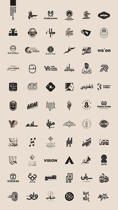 an image of many different logos on a white background