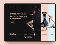 the dance website is designed to be used as an advertising tool for ballet classes and shows dancers