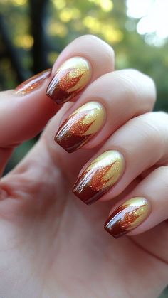 Sweeten your fall style with Caramel Drip Tips for a stylish, on-trend look. This easy and durable design adds a touch of warmth and charm to your nails. Click the pin to see more and follow us for the latest nail inspirations! #FallNails #CaramelDrip #NailDesigns #ShortNails #NailTrends Seasonal Nails