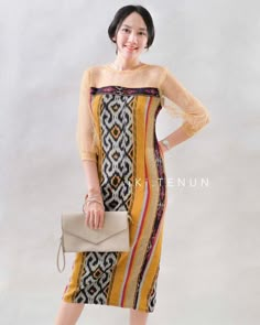 Model Dress Tenun, Kain Tenun Sumba, Dress Songket, Rok Tenun, Dress Batik Modern, Gaun Koktail, Thai Silk Dresses