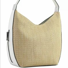 A Roomy Style For All Of The Necessities, This Hobo Bag From Alfani Features A Minimalist Design. Medium Sized Bag; 13"W X 14"H X 4-1/2"D Approx. (Width Is Measured Across The Bottom Of Handbag); 1.18 Lbs. Approx. Weight Silhouette Is Based Off 5'9" Model Approx. 9"L Shoulder Strap Magnetic Snap Closure Silver-Tone Exterior Hardware 2 Interior Slip Pockets & 1 Zip Pocket Tablet Compatible (Std. Size 8"-10") Polyester; Trim: Polyurethane; Lining: Polyester Spot Clean Imported Chic Hobo Bag With Silver-tone Hardware For Shopping, Silver Shoulder Bag With Leather Handles For Shopping, White Summer Hobo Bag For Errands, Summer White Hobo Bag For Errands, Trendy Hobo Bag With Silver-tone Hardware For Shopping, Hobo Bag With Silver-tone Hardware For Errands, Silver Shoulder Bag For Summer Shopping, Silver Shoulder Bag For Summer, Chic Silver Rectangular Hobo Bag