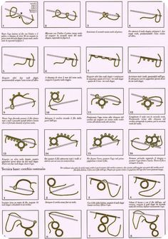 the instructions for how to tie a pair of scissors in different positions and sizes, with pictures