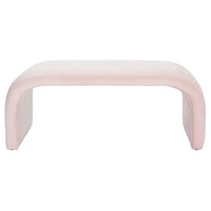 a pink bench that is sitting in the middle of a white background with no one on it