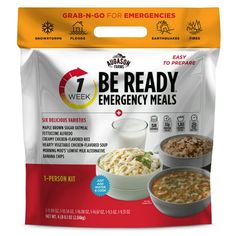 Main Description: Augason Farms BE READY Emergency Meal kits are designed for affordability and conveniencenot to mention great flavorso you can always be prepared with survival food in every location you spend time. Places like home, workplace, automobile, RV, cabin, boat, and second home are critical locations for an emergency food supply. And dont forget to prepare your college student (and give yourself one less thing to worry about) by sending him or her off to school with BE READY kits for Emergency Meals, Maple Brown Sugar Oatmeal, Survival Food Kits, Chicken Flavored Rice, Corn Chowder Soup, Brown Sugar Oatmeal, Emergency Food Supply, Meal Kits, Creamy Potato Soup