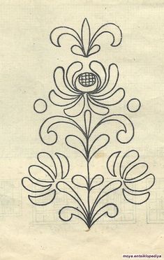 a drawing of a flower with swirls on it