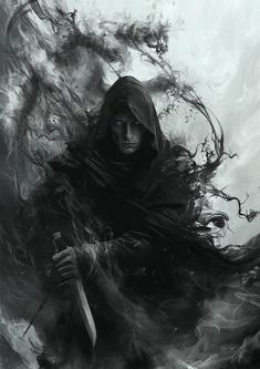 ArtStation - Shadowwalker Hooded Man Art, Shadow Wielder, Dark Demon Art, Shadow Demon Art, Fantasy Villian, Demon Shadow, Shadow Sorcerer, Shadow Assassin, Shadow Character