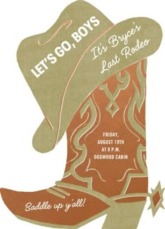 an advertisement for a rodeo show with cowboy boots and lasso hats on the back