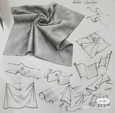 a drawing of different types of cloths and other things that are drawn on paper