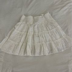 Super Cute Skirt For Summer And Spring! Never Worn And Has Tags!! Adjustable Waistband So Could Definitely Size Up! Cute White Cotton Skirt, Cute White Skirted Bottoms, Casual White Mini Skirt For Beach, Cute White Tiered Skirt, Cute White Beach Bottoms, Cute White Mini Length Bottoms, Cute White Mini Bottoms, Casual Cotton Mini Skirt For The Beach, Casual Cotton Beach Mini Skirt