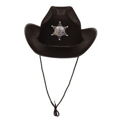 PRICES MAY VARY. This adorable children's cowboy hat is a great addition to any costume. Well made and great quality! Great accessory for any cowboy costume. Sherriff hat is one size fits most kids. Spot clean. Great addition to sheriff themed birthday parties, dress up days, or holiday dress up.. Can also be used as a centerpiece for a Sherriff themed party. This great quality sheriff hat is a fun addition to your dress up accessories. Great addition to sheriff themed birthday parties, dress up Western Hats For Halloween And Western-themed Events, Western Style Hats For Halloween And Western-themed Events, Western Costume Hat For Halloween, Western Style Halloween Costume Hats And Headpieces, Western Halloween Costume Hat, Western Style Halloween Costume Hat, Western Costume Hats And Headpieces For Rodeo Halloween, Brimmed Black Costume Hat For Western-themed Events, Western Black Costume Hats And Headpieces For Country Events