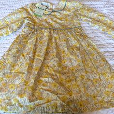 Brand New, Never Worn, Adorable Yellow Floral The Oaks Apparel Dress Playful Yellow Dress For Dress-up, Yellow Dress For Spring Dress-up Occasions, Yellow Dress For Spring Dress-up Events, Yellow Floral Print Dress For Dress-up, Yellow Floral Print Dress For Dress-up Occasions, Yellow Dresses With Floral Print For Dress-up, Yellow Cotton Dress For Dress-up, Yellow Cotton Dress For Dress-up Occasions, Playful Yellow Cotton Dress