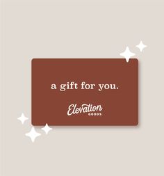 a gift for you gift card to elevation goods in Leadville, Colorado Gift Card Graphic Design, Cheer Someone Up, Gift Card Design, Best Gift Cards, Holiday Gift Card, Gift Card Sale, Go Ahead, Feeling Great, Buying Gifts