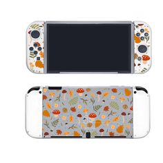 an image of a nintendo wii game console cover with leaves and mushrooms on it,