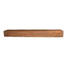 a wooden shelf on a white background