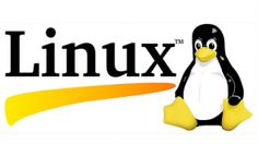 the linux logo with a penguin on it's head and an orange stripe around its neck