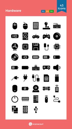 a poster with different types of electronic devices on it's sides and the words, hardware