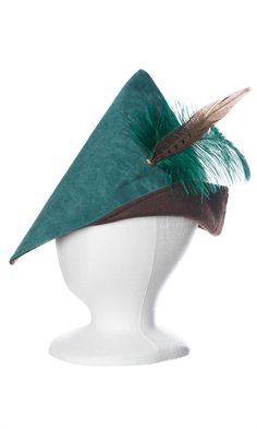 Child's woodsman hat in green and brown with green feather Cape Costume, Pheasant Feather, Art And Craft Materials, Imaginary Play, Different Hats, Pheasant Feathers, Dress Up Outfits, Easy Halloween Costumes, Green Hats