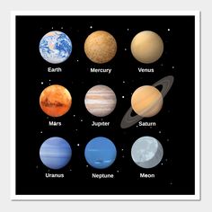 the solar system with eight planets and their names