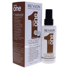 This is a leave-in hair treatment spray which gives a host of benefits to all hair types. This spray-in treatment provides 10 benefits to all hair types, from shine and frizz control to heat protection and uva/uvb protection against colour fading. Coconut Fragrance, Uniq One, Coconut Hair, Revlon Professional, Personal Care Products, Dry Damaged Hair, Beauty Products Drugstore, Frizz Control, Hair Detangler