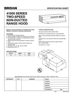 brochure showing the instruction manual for two speed non - spaced range hoods