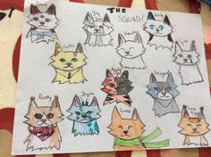 a piece of paper with many different colored cats on it and the words, the sound