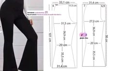 an image of a woman's pants with measurements and measurements on the bottom side